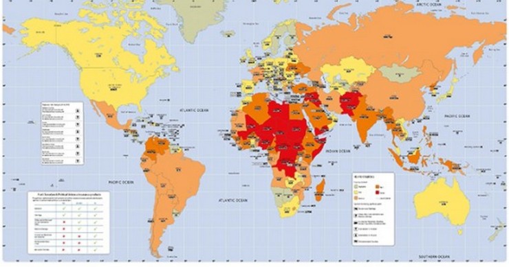 Immagine del giorno: la mappa del rischio terrorismo