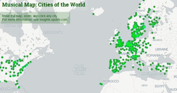 Immagine del giorno: la “musical map” di Spotify