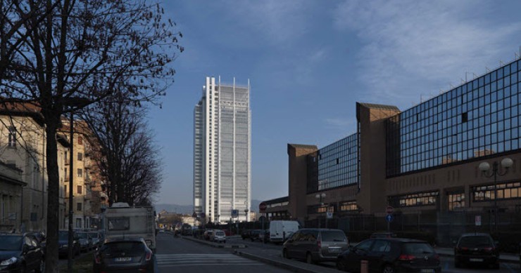 un'immagine del grattacielo Sanpaolo a Torino