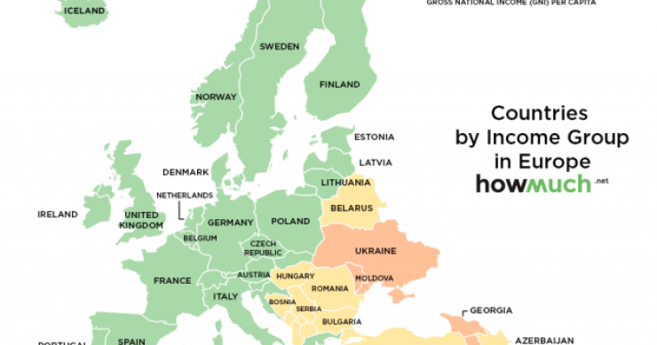 Immagine del giorno: La mappa della ricchezza pro capite nell'Unione Europea