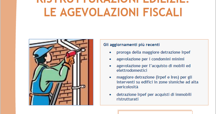 La guida aggiornata sulle ristrutturazioni edilizie dell'Agenzia delle Entrate