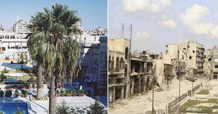 Il prima e il dopo di Aleppo, la prospera città della Siria devastata dalla guerra (Fotogallery)