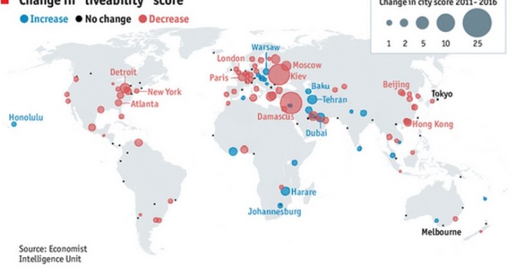 Immagine del giorno: le città più vivibili del mondo