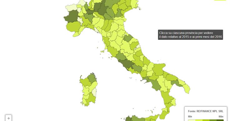 Aste immobiliari: la mappa delle esecuzioni divise per provincia