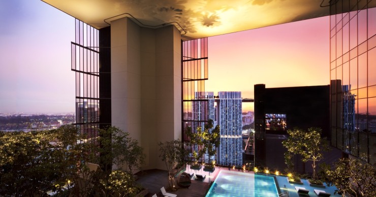 Un giardino verticale nel centro finanziario di Singapore