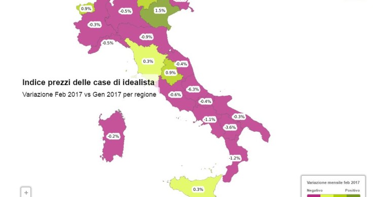 Case, a febbraio continua la discesa dei valori (scopri il prezzo nella tua città)