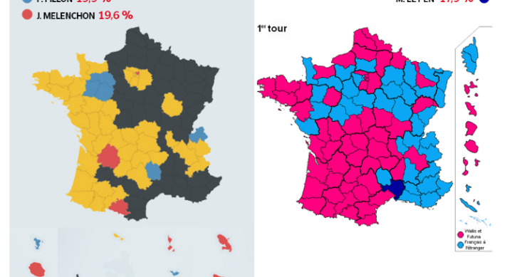 Immagine del giorno: Presidenziali Francia, i risultati del primo turno nel 2012 e 2017