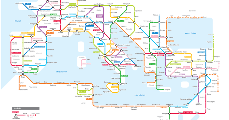 Immagine del giorno: le vie della Roma Imperiale come se fossero una mappa della metro