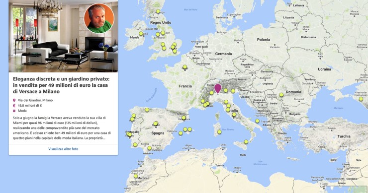 Atlante mondiale delle case dei vip: dove vivono le "celebrities" e quali sono le loro dimore