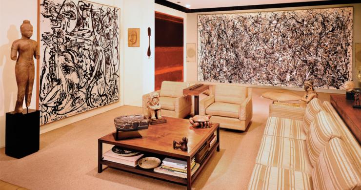 Il salone con l'opera "One" di Jackson Pollock 