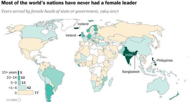 Immagine del giorno: Dagli anni 60 ad oggi, i Paesi dove hanno governato le donne