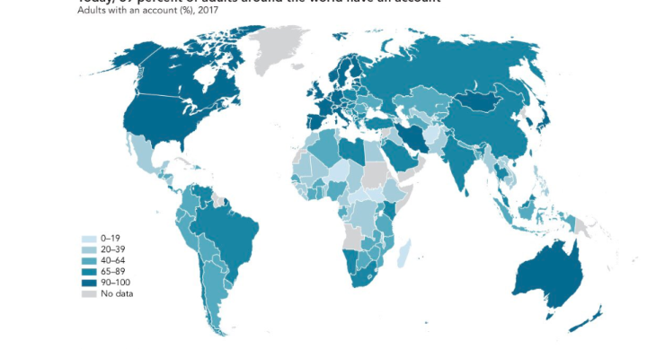 Immagine del giorno: Il livello mondiale di accesso a un conte corrente bancario