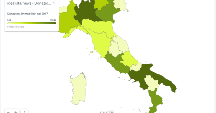 Donazione immobile, la guida con le informazioni utili e la mappa per regione
