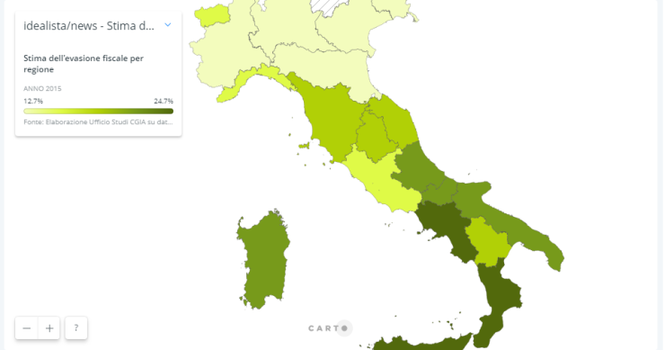 Evasione fiscale in Italia: la mappa delle regioni 