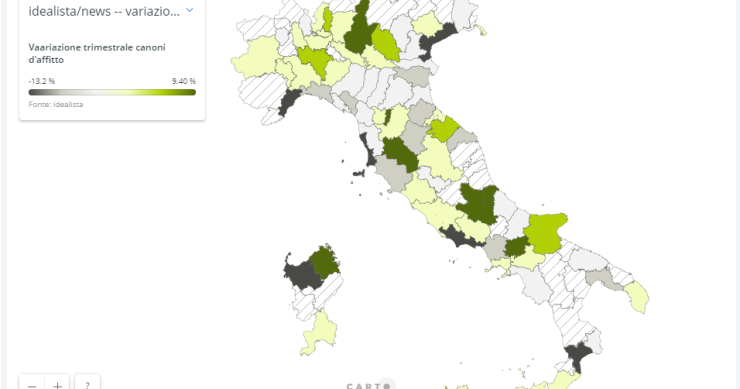 La mappa degli affitti in Italia: i canoni al m2 nelle province