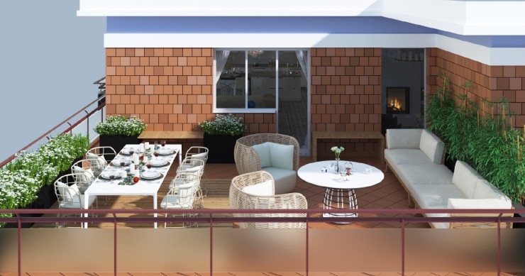 Balcone di un attico sul mare