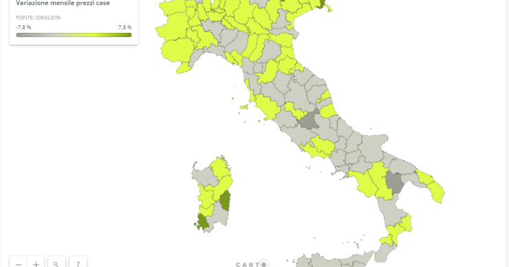 Prezzi casa, calo anche a ottobre (-0,8%). La mappa dei valori per provincia