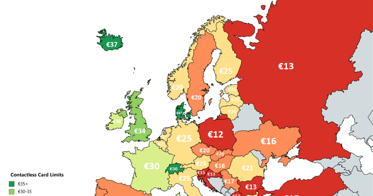 Immagine del giorno: i limiti della carta contactless in Europa
