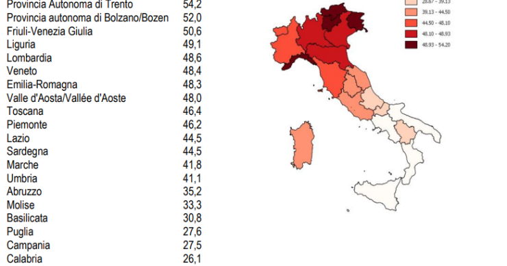 Immagine del giorno: Distribuzione geografica dei lettori italiani