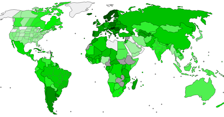 Immagine del giorno: questo è ciò che si paga di Iva nei differenti Paesi del mondo nel 2017