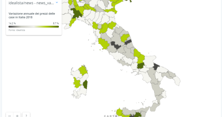 La mappa dei prezzi delle case nel 2018, scopri i valori nella tua provincia