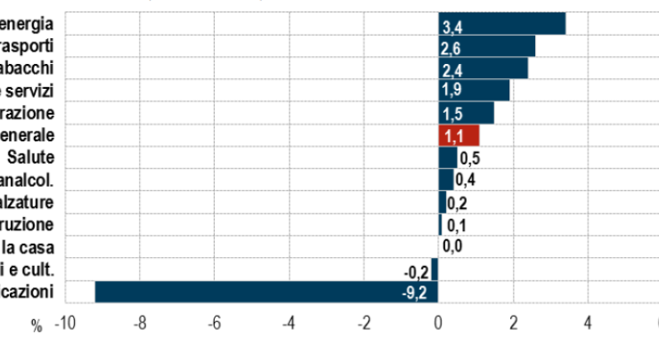 Immagine del giorno: Prezzi al consumo per ripartizione di spesa