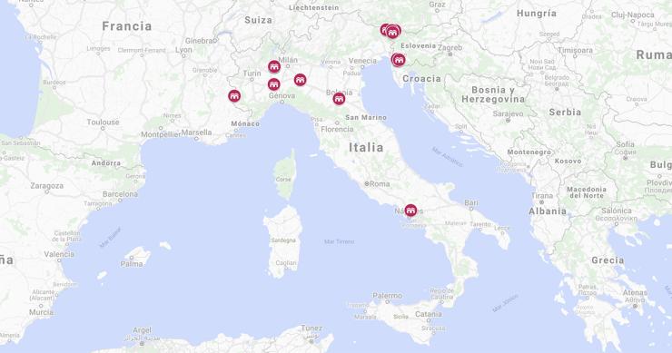 La mappa delle ex caserme del Demanio