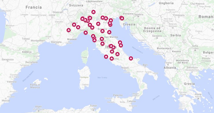 La mappa di tutti gli immobili messi all'asta il 16 e 17 ottobre
