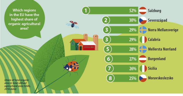 Immagine del giorno: le regioni in Europa dove si fa agricoltura biologica