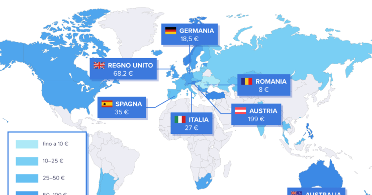 Il costo di una connessione Internet superveloce nel mondo