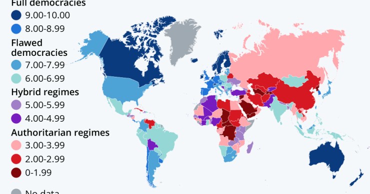 Immagine del giorno: Lo stato della democrazia nel mondo