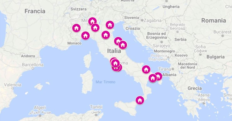 La mappa delle proprietà dell'Inps all'asta tra settembre e ottobre 2020