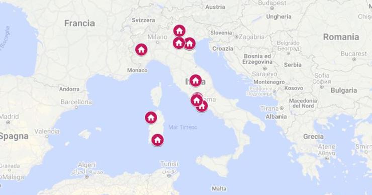 La mappa degli immobili dell'Inps all'asta tra ottobre e novembre 2020