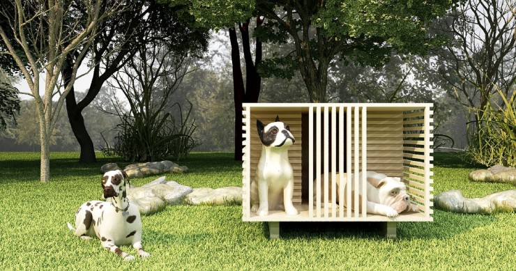 Una capanna celtica trasformata in una casa per cani