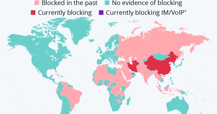 I Paesi del mondo che bloccano l'accesso ai social network