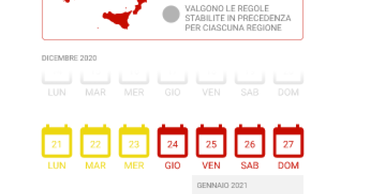 Il calendario del decreto Natale 2020