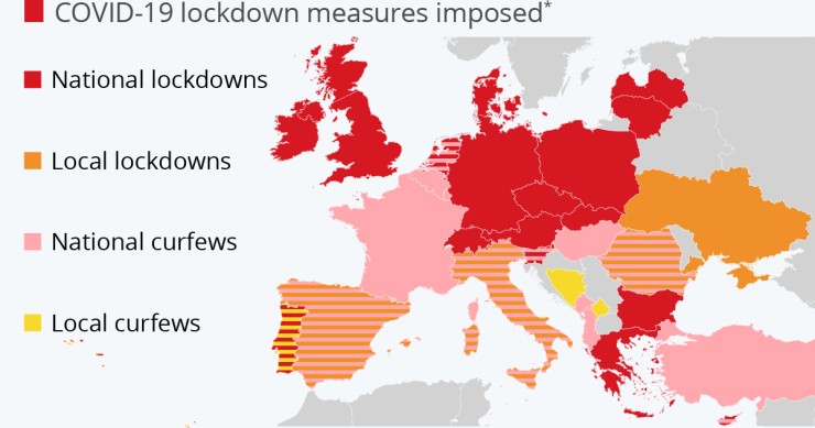 Le misure restrittive per il covid in Europa