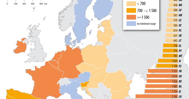 Il salario minimo nell'Unione Europea