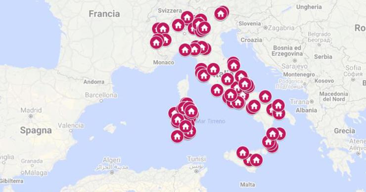 La mappa delle case cantoniere presenti nel bando Anas 2021