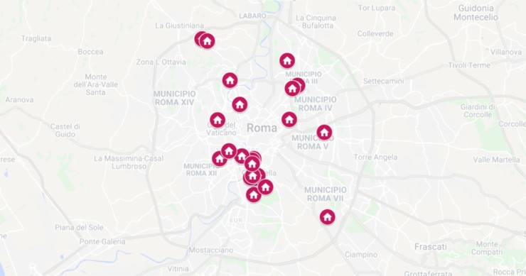 La mappa degli immobili Ater che finiranno all’asta a Roma tra maggio e giugno 2021