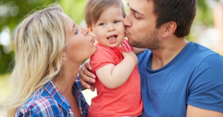 A couple and child