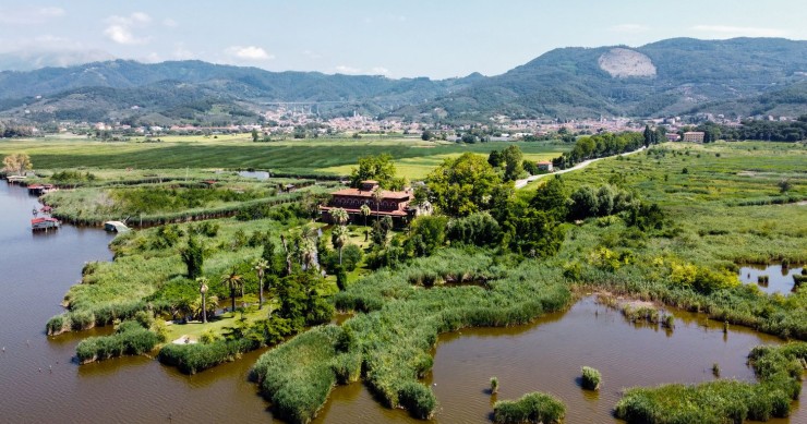 An ariel view of the villa