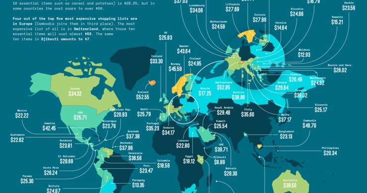 Quanto costa fare la spesa settimanale nei diversi Paesi del mondo