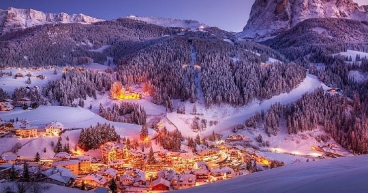 Cortina d'Ampezzo nestled in the Italian mountains