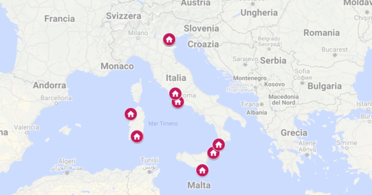 La mappa degli immobili dell'Inps all'asta tra dicembre 2021 e gennaio 2022