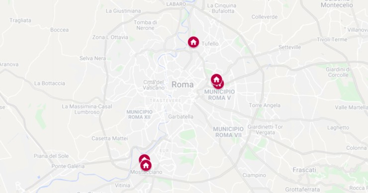 La mappa degli immobili Enasarco all’asta a Roma a gennaio 2022