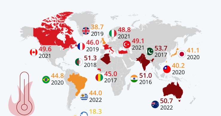 Le maggiori ondate di caldo nel mondo negli ultimi 5 anni