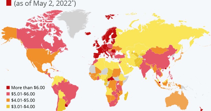 Il prezzo del gas nei Paesi del mondo