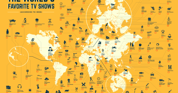 La mappa del mondo che mostra le migliori serie TV di ogni Paese