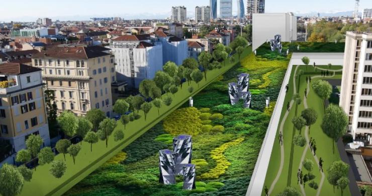 Una foresta sintetica pensile sopra la stazione Milano Cadorna: ecco il progetto